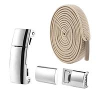 YGLEEULI 1Pair Shoelaces Magnetic Lock Flat Elastic Laces Sneakers Boots No Tie Shoelace Rubber Bands for Shoes Accessories Replacement Shoestrings(Khaki)