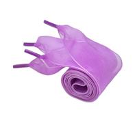 YGLEEULI 4cm Widened Shoelaces Transparent Chiffon Yarn Flat Silk Big Bow Wide Laces White Casual Shoes Replacement Shoestrings(Purple,140cm)