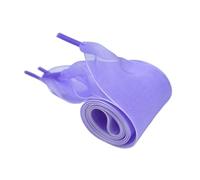 YGLEEULI 4cm Widened Shoelaces Transparent Chiffon Yarn Flat Silk Big Bow Wide Laces White Casual Shoes Replacement Shoestrings(Blue Purple,80cm)