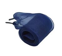 YGLEEULI 4cm Widened Shoelaces Transparent Chiffon Yarn Flat Silk Big Bow Wide Laces White Casual Shoes Replacement Shoestrings(Dark blue,100cm)