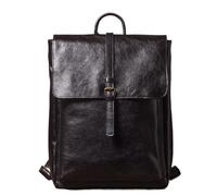 YGLEEULI Leather Backpacks man Men's Retro Leather Backpack Simple Flap Travel Bag Women Cowhide Deluxe Schoolbag Daily Commuter Backpacks(Black)