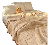 YGLEEULI Muslin Throw Blanket Cotton Blanket Pure Crepe Yarn Summer Single/Queen/King Size Cartoon Quilt Soft Plaids(Color8,150x200cm 1pc)