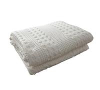 YGLEEULI Muslin Throw Blanket Hive Muslin Cotton Blankets For Beds, Waffle Plaid, Car, Nap, Couch, Sofa, Throw, Soft Home Cover Sheet, Bedspreads, Pillowcase(White,2pcs 48x74cm)