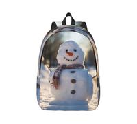 YGLHBDPBF Cute Snowmen Christmas Print Backpack for Travel Classic Casual Canvas Daypack lightweight Laptop Satchel