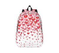 YGLHBDPBF Falling Red Hearts Print Backpack for Travel Classic Casual Canvas Daypack lightweight Laptop Satchel
