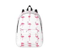 YGLHBDPBF Flamingos on white Print Backpack for Travel Classic Casual Canvas Daypack lightweight Laptop Satchel