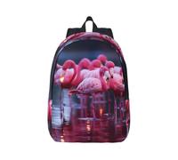 YGLHBDPBF Flamingos Partying Print Backpack for Travel Classic Casual Canvas Daypack lightweight Laptop Satchel