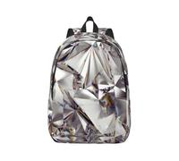 YGLHBDPBF Glitter Abstract Diamond Crystal Pattern Print Backpack for Travel Classic Casual Canvas Daypack lightweight Laptop Satchel