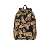 YGLHBDPBF Golden Retrievers Print Backpack for Travel Classic Casual Canvas Daypack lightweight Laptop Satchel