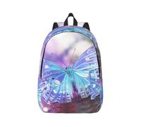 YGLHBDPBF Orchid Flower Butterfly Soft Fresh Spring Print Backpack for Travel Classic Casual Canvas Daypack lightweight Laptop Satchel