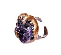 YGLINE Natural Gemstone Rings for Women, Raw Crystal Rings for Men, Handmade Boho Vintage Stone Jewelry Open Ring, Adjustable Ring., Stone, No Gemstone