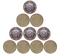 YGLLSSY 10 Pack Christian Challenge Coin Protective Shield Religious Prayer Coins Armor of God Coins Double Sided Christian Challenge Coin Quote Psalm 46:1 Jesus' Salvation for Christian Church Schoo