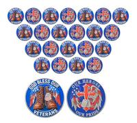 YGLLSSY 24 Pack Veterans Challenge Coins - Bulk God Bless Our Veterans & Our Heroes Our Pride Military Coins - Thank You for Your Service Gifts for Veterans Day, Army, Navy, Air Force Appreciation