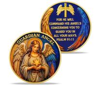 YGLLSSY Guardian Angel Challenge Coin Christian Challenge Coin The Lords Prayer Religious Coin Christian