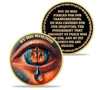 YGLLSSY Tears of Redemption Challenge Coin Religious Coin Christian Prayer Coin Challenge Coin for Fellow Believers, Those in Need of Spiritual Comfort, and Religious and Cultural Enthusiasts