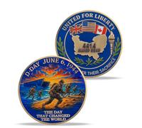 YGLLSSY WWII Veterans Challenge Coin - D-Day Normandy Tribute, D-Day June 6, 1944 Military Challenge Coin for Military Enthusiasts Thank You for Your Service Veterans Day Gifts