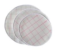 Yglnden 2 Pieces Blank Rug Round Cushions Hooking Mesh Latch Hook Canvas Mesh Kit with 1 Pieces Wooden Bent Tool for DIY Latch Hook Rug Tapestry Canvas (38x38cm)