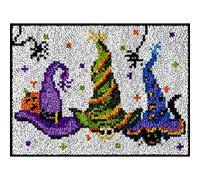Yglnden Latch Hook Kit Rug DIY Throw Cover Crochet Needlework Printed Canvas Decor for Kids Adults (Hat:52x38cm/20 X15)