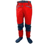 YGLONG Fishing Waders Breathable Stockingfoot Waist Hight Wading Pants 4 Ply sturdy Waterproof Waders For Men Fly Fishing Outdoors(Red Black,XXL)