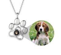 YGM Custom Photo Projection Necklace Gift for Her Personalized Customized Pet Photo Dog Paw Necklace Pendant for Men Women Girls Charm Choker Necklace Birthday Jewelry Gift (H,45cm)