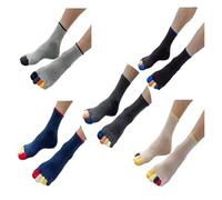 YGMNQAL 5Pair Casual Mans Five Finger Solid Breathable Cotton Colorful Split Toe Socks(5 pairs mix colors)