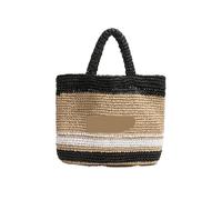 YGMNQAL Beach Bag Fashion Large Capacity Straw Tote Bag Women Woven Summer Beach Bag Casual Big Purse(Black)
