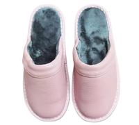 YGMNQAL Concise Plush Slippers Men's Flip-flops Clogs Winter Indoor Slides Men Furry Home Slipper Male Warm PU Leather(Pink,47-48)