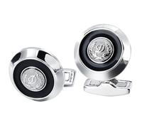 YGMNQAL Cufflinks Initial Cufflinks Round Black Enamel Shirt Man Wedding Jewelry Or Accessories