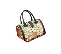 YGMNQAL Ladies Hand Bag Classic Handbags Women's Totes Microfiber Messenger Shoulder(Golden flower)