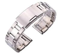 YGMNQAL Metal Watch Strap Stainless Steel Watch Strap 18mm 20mm 22mm 24.0mm 26mm 28mm 30mm Folding Buckle Men Replacement Wristwatch Band Accessories(Silver,20mm)
