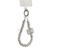 YGMNQAL Phone Beads Strap Luxury Flash Beaded Bow Mobile Phone Chain Portable Lanyard Wrist Strap Anti-Loss Accessory With Transparent Clip