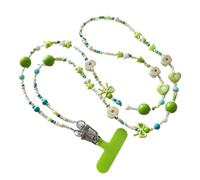 YGMNQAL Phone Beads Strap Small Fresh Mobile Phone Chain Is Huge And Good-looking Dopamine Beaded, Cute Cartoon Strap Hanging(Green)