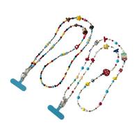 YGMNQAL Phone Beads Strap Small Fresh Mobile Phone Chain Is Huge And Good-looking Dopamine Beaded, Cute Cartoon Strap Hanging(Blue)