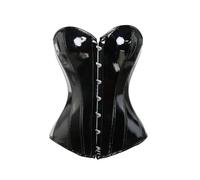 YGMNQAL Ties for men Black PVC Shiny PU Leather Steampunk Corset Body Shaper Women Sexy Basque(M)