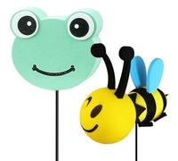 YGMONER Happy Bee Cat Frog Duck Car Antenna Topper - Easy to Find Car in The Parking Lot - Antenna Ball (Bee & Frog)