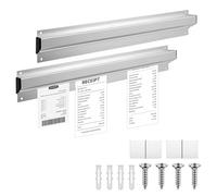 YGMXZL 2 Pcs Ticket Holder for Restaurant,Aluminum Check Holder,Silver Kitchen Ticket Rail Bill Order Display Rack for Office Cafe Pub Bar (55CM)