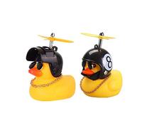 YGMXZL 2PCS Rubber Duck with Propeller Helmet,Yellow Duck Toy Car Ornaments,Car Duck Decoration Dashboard,Cool Duck Toy Funny Car Accessories,Best Gift for Kids and Adults (Style 2)