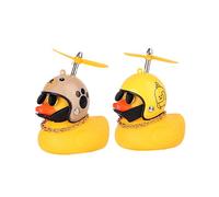 YGMXZL 2PCS Rubber Duck with Propeller Helmet,Yellow Duck Toy Car Ornaments,Car Duck Decoration Dashboard,Cool Duck Toy Funny Car Accessories,Best Gift for Kids and Adults (Style 1)