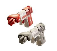 YGMXZL Rock Paper Scissors Toy gun,Finger Guessing Game toy Entertainment Interactive Toy for Adults Kids Family Party (Red+gray)