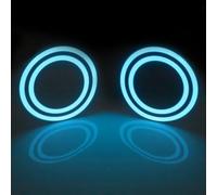 Ygmylandbb 13cm EL Panel Disc, EL Tape Identity Disc, 5.1 Inch Electroluminescent Tape Panel Backlight Decorations Light with Continuous ON/Slow Flash/Fast Flash Lighting Modes, Blue 2Pcs