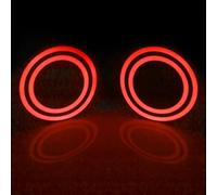 Ygmylandbb 13cm EL Panel Disc, EL Tape Identity Disc, 5.1 Inch Electroluminescent Tape Panel Backlight Decorations Light with Continuous ON/Slow Flash/Fast Flash Lighting Modes, Red 2Pcs