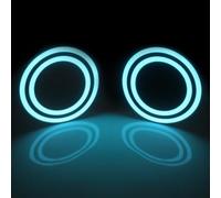 Ygmylandbb 13cm EL Panel Disc, EL Tape Identity Disc, 5.1 Inch Electroluminescent Tape Panel Backlight Decorations Light with Continuous ON/Slow Flash/Fast Flash Lighting Modes, Iceblue 2Pcs