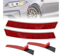 Ygmylandbb Car wheel eyebrow arch sticker, led red/yellow wheel tire eyebrow reflective strips, universal warning protection sticker, light assemblies 2pcs (Red)
