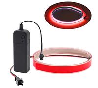 Ygmylandbb Electroluminescent El Light Strip, EL Wire Rope Lights, 1M Neon Glowing Strobing Electroluminescent 100 cm x 1.4 cm (39.3" x 0.5") ON/Slow Flash/Fast Flash, Red, 1Pack