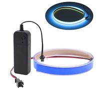 Ygmylandbb Electroluminescent El Light Strip, EL Wire Rope Lights, 1M Neon Glowing Strobing Electroluminescent 100 cm x 1.4 cm (39.3" x 0.5") ON/Slow Flash/Fast Flash, Blue, 1Pack