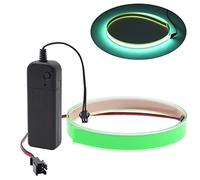 Ygmylandbb Electroluminescent El Light Strip, EL Wire Rope Lights, 1M Neon Glowing Strobing Electroluminescent 100 cm x 1.4 cm (39.3" x 0.5") ON/Slow Flash/Fast Flash, Green, 1Pack