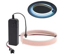 Ygmylandbb Electroluminescent El Light Strip, EL Wire Rope Lights, 1M Neon Glowing Strobing Electroluminescent 100 cm x 1.4 cm (39.3" x 0.5") ON/Slow Flash/Fast Flash, Iceblue, 1Pack