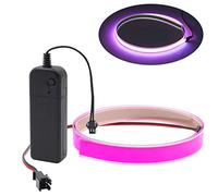 Ygmylandbb Electroluminescent El Light Strip, EL Wire Rope Lights, 1M Neon Glowing Strobing Electroluminescent 100 cm x 1.4 cm (39.3" x 0.5") ON/Slow Flash/Fast Flash, Pink, 1Pack