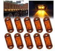 Ygmylandbb LED Side Marker Light, 2 LED High Brightness Side Marker 12V 24V Rear Side Lamp for Offroad Bus Trucks Trailers, Set of 10 (Yellow)