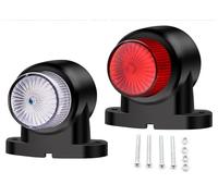 Ygmylandbb LED Side Marker Lights, 8-LED Double-Sided Marker Light 12V 24V Warning Light for Trucks Trailers RVs Exterior Parts, Universal, 2pcs (White&Red)